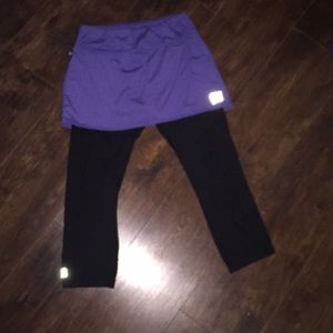 Purple Running skirt legging capris